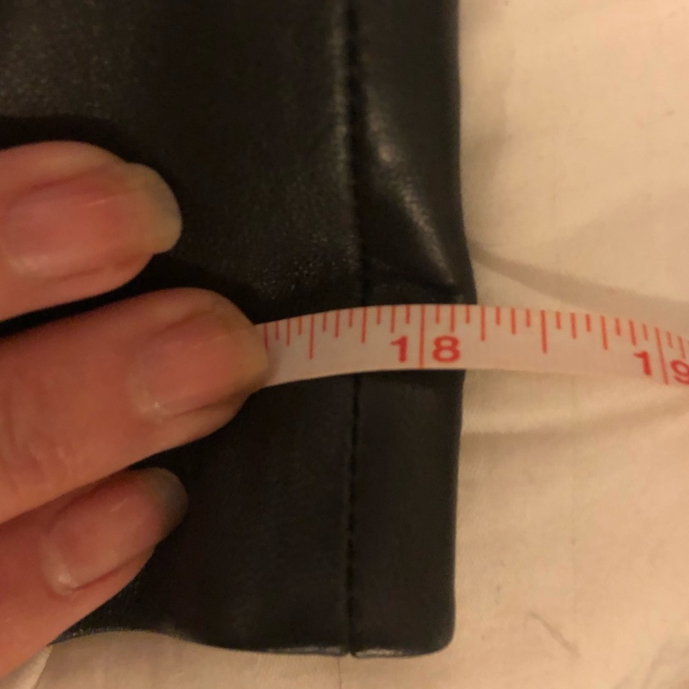 Express Genuine 100% Leather A-Line 2 Way Zipper Classic Sexy Neutral Skirt 9 10 - Picture 14 of 16